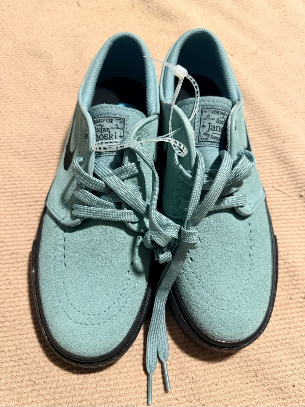 NWT Nike x SB Stefan Janowski Suede Skater Sneakers - Size 6Y Mint Green & Black
